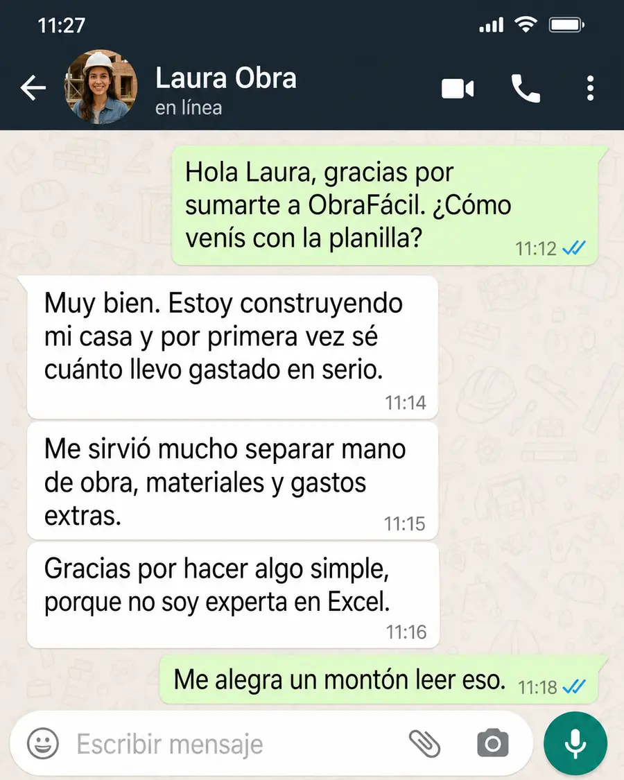 Testimonio de Laura Obra sobre Kit ObraFácil